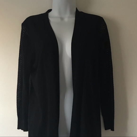 Dress Barn Sweaters - XL black cardigan dress barn. Mesh sleeves